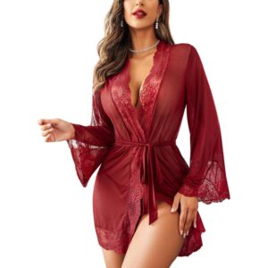 Avidlove Women Chemises Lace Smock Lingerie Mini Babydoll Mesh Cover Up :  : Clothing, Shoes & Accessories